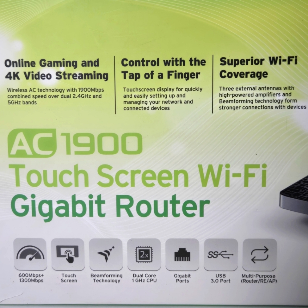 TP-Link Router AC1900 Touch Screen Wi-Fi Gigabit, Black (Open Box) - Picture 2 of 9